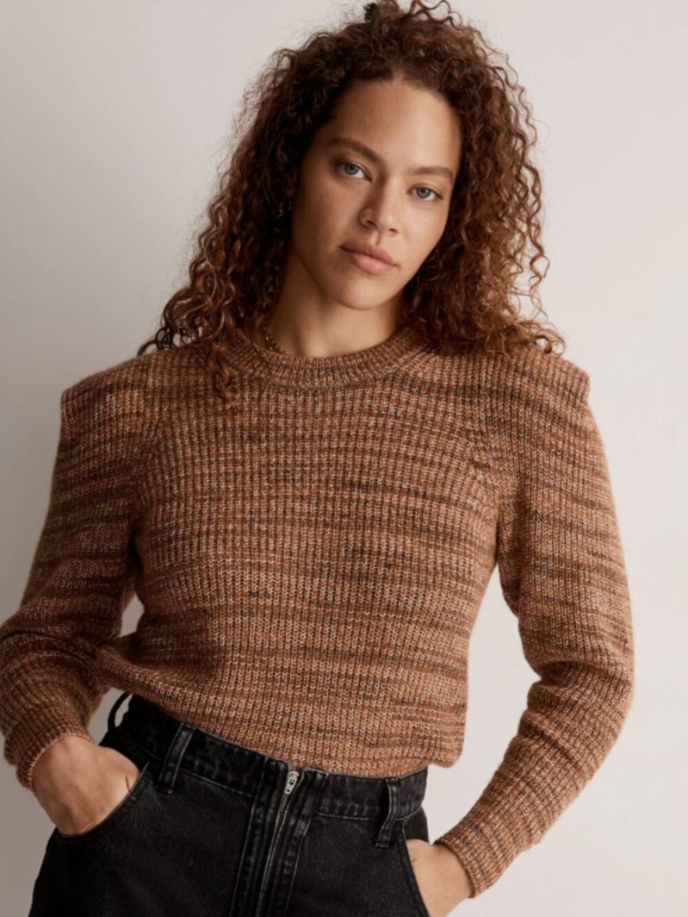 NWT Madewell Space-Dyed Prentiss Pullover Sweater in Spacedye Autumn